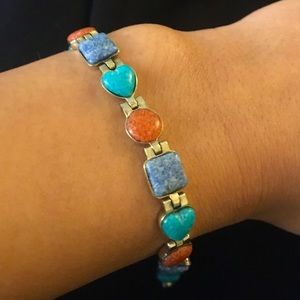 Multicolor gemstone 925 SS Tennis Bracelet